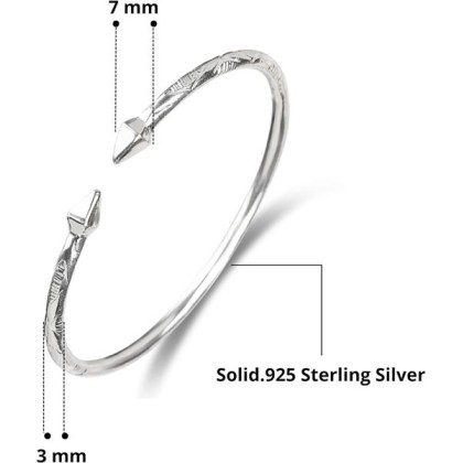 Pyramid .925 Sterling Silver West Indian Bangles, Made in the Usa, 1 pair
