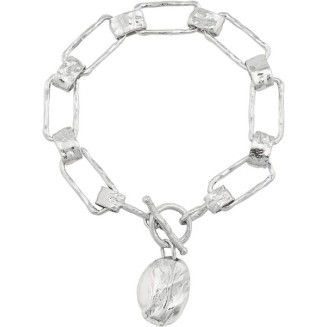 'Let’S Link Up' Chain Bracelet in Sterling Silver, 8''