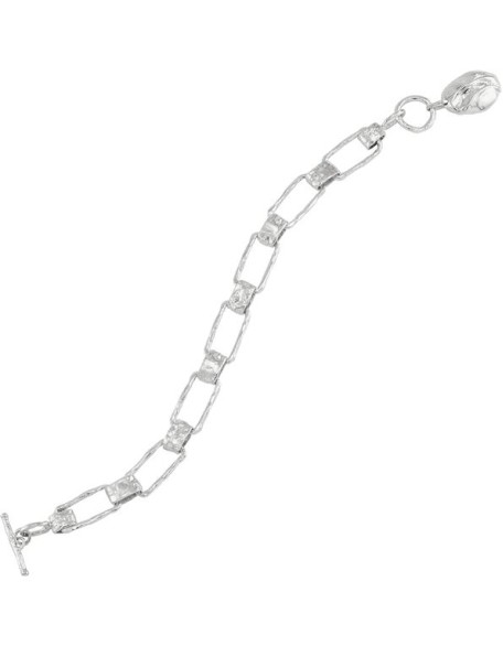 'Let’S Link Up' Chain Bracelet in Sterling Silver, 8''