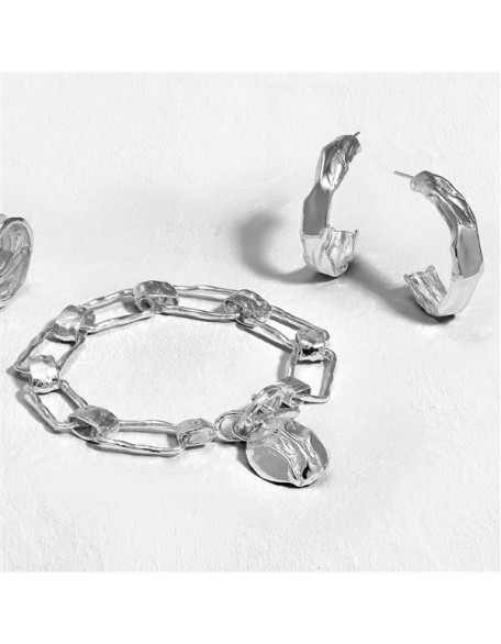 'Let’S Link Up' Chain Bracelet in Sterling Silver, 8''