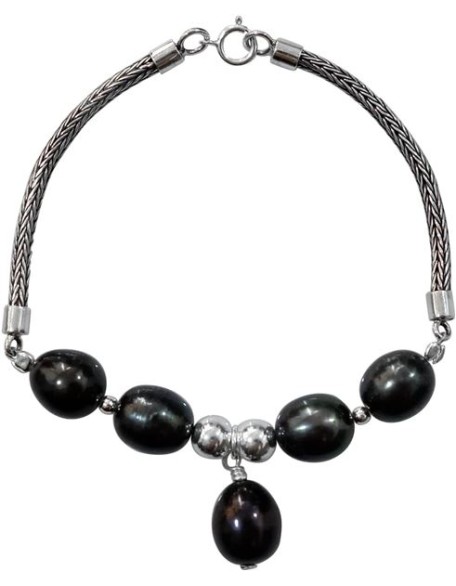 925 Sterling Silver Designer Bracelet for Women Pearl Gemstone Fashion Jewelry Gift and Party Bracelet Snake Chain Bracelet