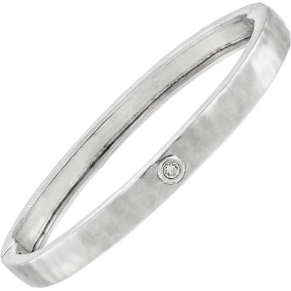 'Bliss' Sterling Silver Crystal Bangle Bracelet, 7.5"