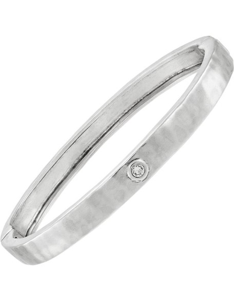 'Bliss' Sterling Silver Crystal Bangle Bracelet, 7.5"