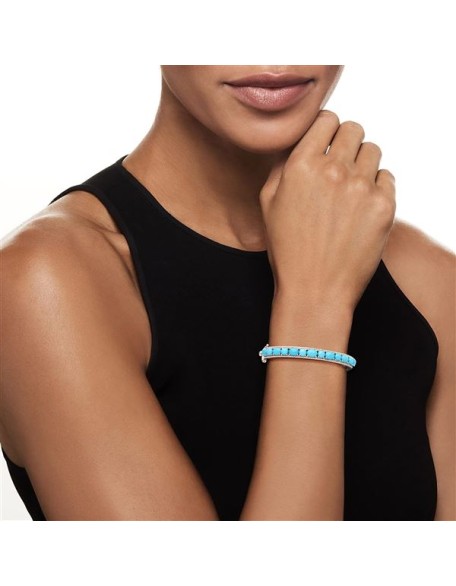 Turquoise Bangle Bracelet in Sterling Silver. 7 inches