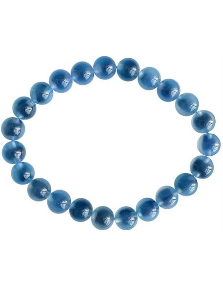 Natural Blue Agate Bracelet Clear Round Beads Woman Men Candy Blue Agate Bracelet Stone Rare 8mm 10mm 12mm Crystal