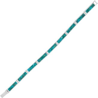 'Triumph' Sterling Silver Compressed Turquoise TennisBracelet, 7"