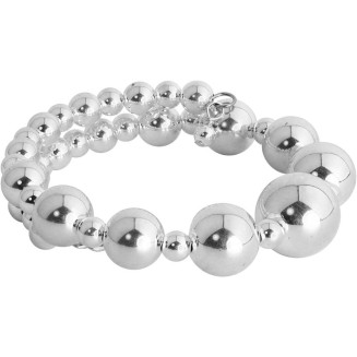 Classics Sterling Silver Beaded Coil Bracelet