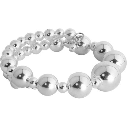Classics Sterling Silver Beaded Coil Bracelet