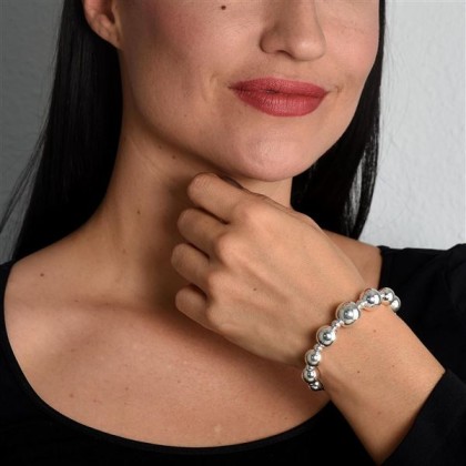 Classics Sterling Silver Beaded Coil Bracelet