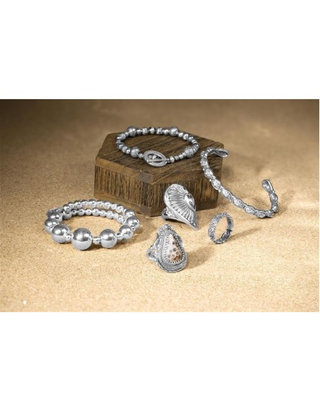 Classics Sterling Silver Beaded Coil Bracelet
