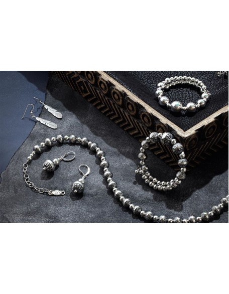Classics Sterling Silver Beaded Coil Bracelet