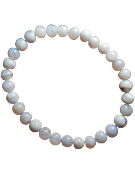 Natural Blue Lace Agate 6mm rondelle smooth 7inch Semi-Precious Gemstones Beaded Bracelets for Men Women Healing Crystal Stretch Beaded Bracelet Unisex