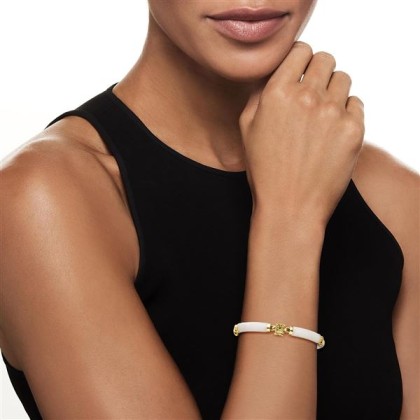 White Jade and 1.40 ct. t.w. Multi-Gemstone Good Fortune Bracelet in 18kt Gold Over Sterling. 7.5 inches