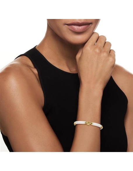 White Jade and 1.40 ct. t.w. Multi-Gemstone Good Fortune Bracelet in 18kt Gold Over Sterling. 7.5 inches