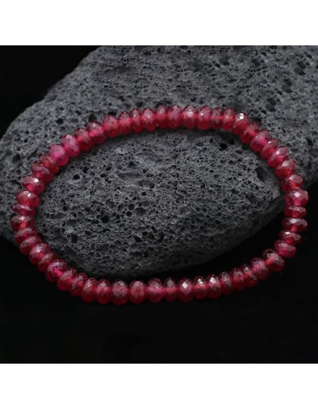 Glass Filled Ruby Bracelet Precious Stone Healing Crystal Natural Gemstone Beads Adjustable Bracelet For Women Men