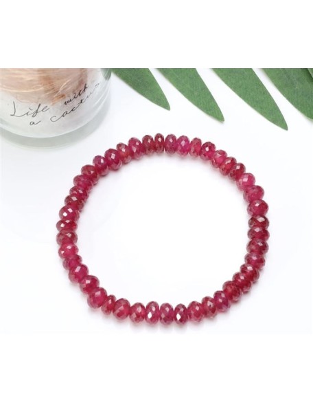 Glass Filled Ruby Bracelet Precious Stone Healing Crystal Natural Gemstone Beads Adjustable Bracelet For Women Men
