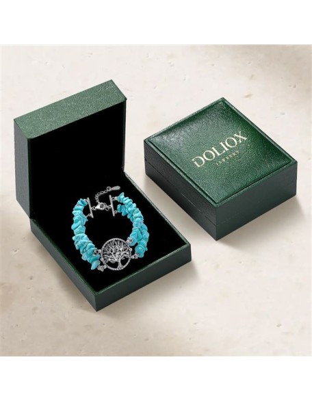 Boho Genuine Turquoise Bracelet for Women Western 925 Sterling Silver Gemstone Tree of Life Dream Catcher Sunflower Bracelets Jewelry for Her
