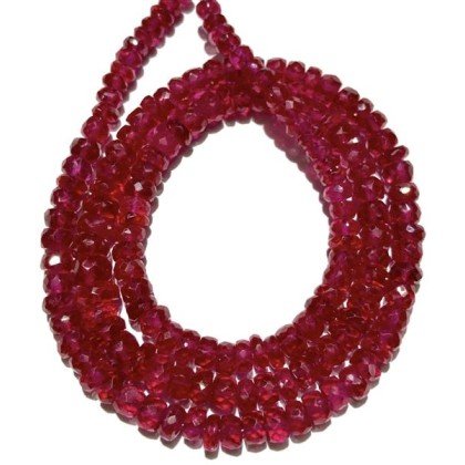 Natural Red Ruby Facated rondelle beads Loose Gemstone 16 inch strand Genuine Stones Bracelet Necklace Unisex Jewelry Making (8 mm)