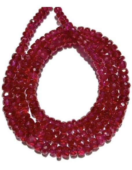 Natural Red Ruby Facated rondelle beads Loose Gemstone 16 inch strand Genuine Stones Bracelet Necklace Unisex Jewelry Making (8 mm)