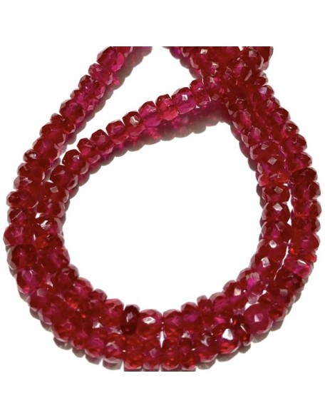 Natural Red Ruby Facated rondelle beads Loose Gemstone 16 inch strand Genuine Stones Bracelet Necklace Unisex Jewelry Making (8 mm)