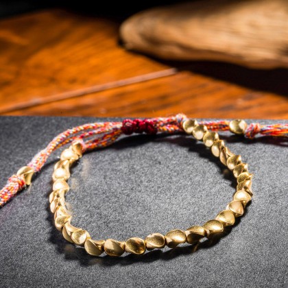 Tibetan Copper Beads Bracelet - For Healing, Strength & Protection
