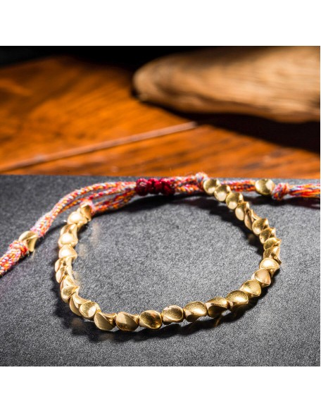Tibetan Copper Beads Bracelet - For Healing, Strength & Protection