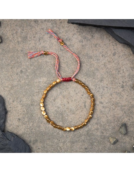 Tibetan Copper Beads Bracelet - For Healing, Strength & Protection