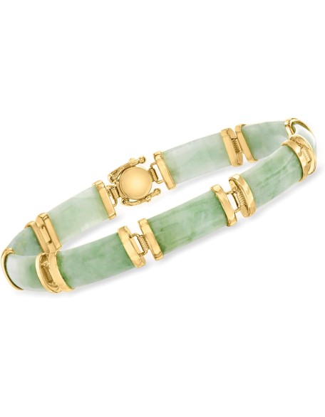 Jade Good Fortune Bracelet in 18kt Gold Over Sterling